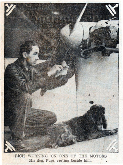 Bud Rich working on motor or the Rich-Twin Bud Rich working on motor or the Rich-Twin