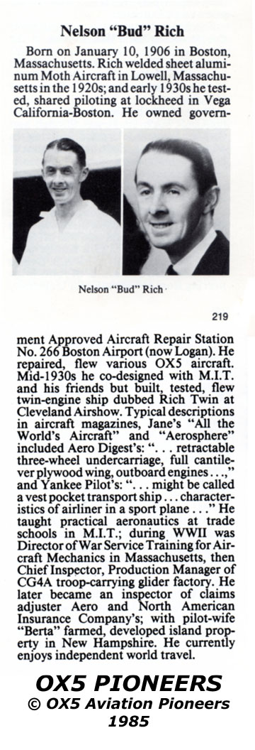 Bud's write up in the OX5 commemorative book. Bud's write up in the OX5 commemorative book.