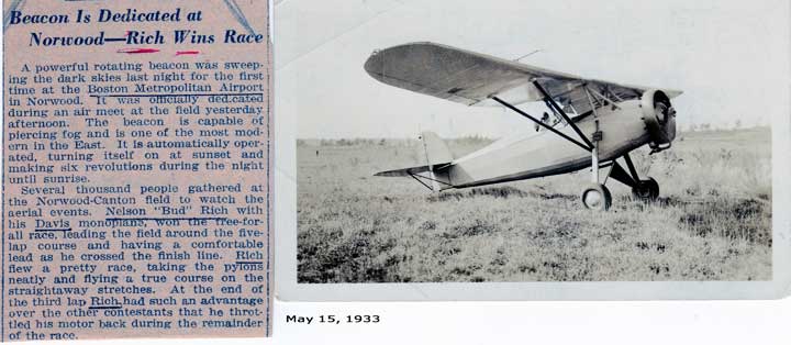 Bud racing his Davis monoplane. Bud racing his Davis monoplane.