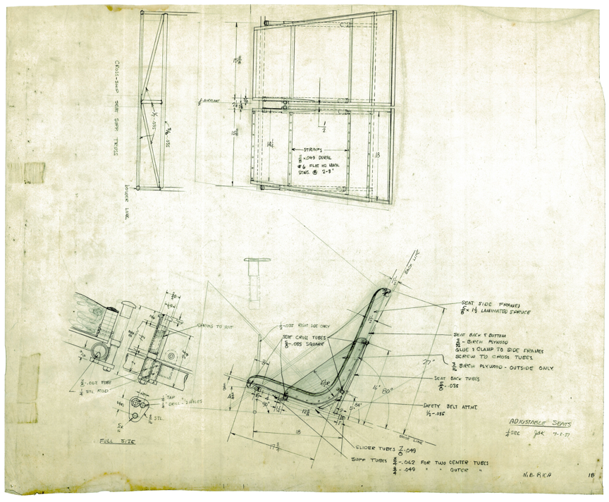 Adjustable seat of the  Rich-Twin by Bud Rich