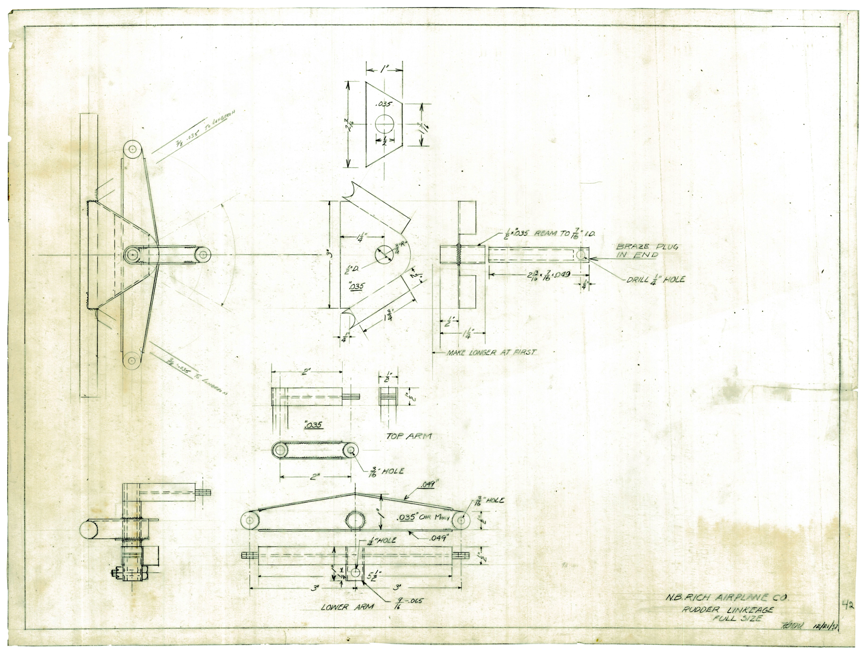 Rudder linkage of the  Rich-Twin by Bob Withington