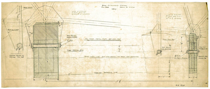 Spar attachment fittings of the  Rich-Twin by Bill Cook